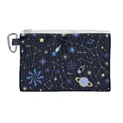Starry Night  Space Constellations  Stars  Galaxy  Universe Graphic  Illustration Canvas Cosmetic Bag (large) by Grandong