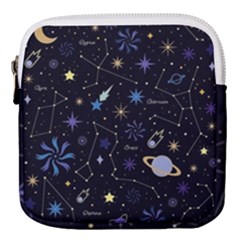 Starry Night  Space Constellations  Stars  Galaxy  Universe Graphic  Illustration Mini Square Pouch by Grandong