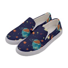 Space Galaxy Planet Universe Stars Night Fantasy Women s Canvas Slip Ons by Grandong