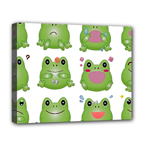Kawaii-frog-rainy-season-japanese Deluxe Canvas 20  X 16  (stretched) by Grandong