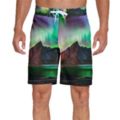 Aurora Borealis Nature Sky Light Men s Beach Shorts by Grandong