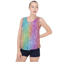 Rainbow Colors Spectrum Background Bubble Hem Chiffon Tank Top
