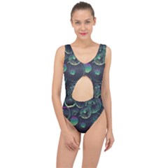 Psychedelic Mushrooms Background Center Cut Out Swimsuit by Ravend