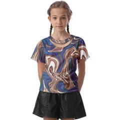 Pattern Psychedelic Hippie Abstract Kids  Front Cut T-shirt by Ravend