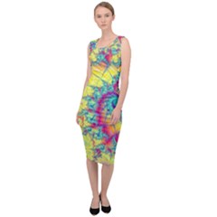 Fractal Spiral Abstract Background Sleeveless Pencil Dress by Ravend