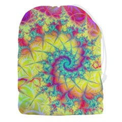 Fractal Spiral Abstract Background Drawstring Pouch (3xl)
