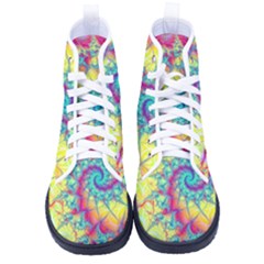 Fractal Spiral Abstract Background Women s High-top Canvas Sneakers