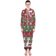 Christmas Decoration Winter Xmas Pattern Hooded Jumpsuit (ladies) by Vaneshop