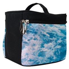 Blue Ocean Wave Texture Make Up Travel Bag (small) by Jack14