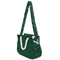 Christmas Green Pattern Background Rope Handles Shoulder Strap Bag by Pakjumat