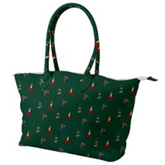 Christmas Green Pattern Background Canvas Shoulder Bag by Pakjumat