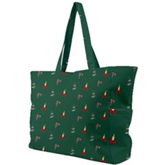 Christmas Green Pattern Background Simple Shoulder Bag by Pakjumat