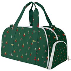 Christmas Green Pattern Background Burner Gym Duffel Bag by Pakjumat