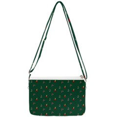 Christmas Green Pattern Background Double Gusset Crossbody Bag by Pakjumat