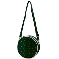 Christmas Green Pattern Background Crossbody Circle Bag by Pakjumat