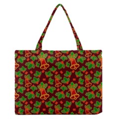 Template Christmas Pattern Zipper Medium Tote Bag by Pakjumat