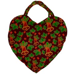 Christmas Wrapping Paper Giant Heart Shaped Tote by Pakjumat