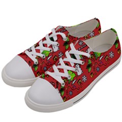 Santa Snowman Gift Holiday Women s Low Top Canvas Sneakers by Pakjumat