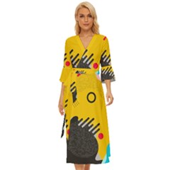 Abstract Colorful Pattern Shape Design Background Midsummer Wrap Dress