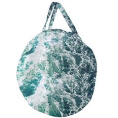 Blue Ocean Waves Giant Round Zipper Tote by Jack14