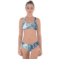 Blue Ocean Waves Criss Cross Bikini Set by Jack14