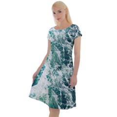 Blue Ocean Waves Classic Short Sleeve Dress by Jack14