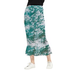 Blue Ocean Waves 2 Maxi Fishtail Chiffon Skirt by Jack14