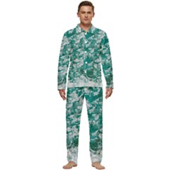 Blue Ocean Waves 2 Men s Long Sleeve Velvet Pocket Pajamas Set by Jack14