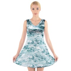 Ocean Wave V-neck Sleeveless Dress by Jack14