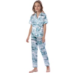 Ocean Wave Kids  Satin Short Sleeve Pajamas Set by Jack14