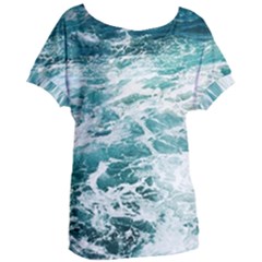 Blue Crashing Ocean Wave Women s Oversized T-shirt by Jack14