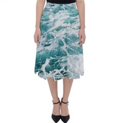 Blue Crashing Ocean Wave Classic Midi Skirt by Jack14