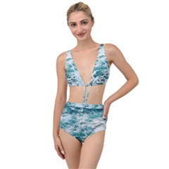 Blue Crashing Ocean Wave Tied Up Two Piece Swimsuit by Jack14