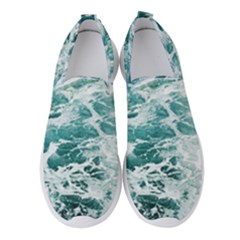 Blue Crashing Ocean Wave Women s Slip On Sneakers by Jack14
