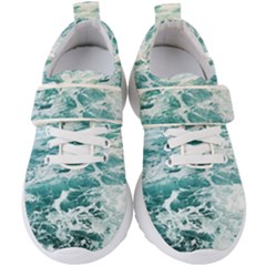 Blue Crashing Ocean Wave Kids  Velcro Strap Shoes by Jack14