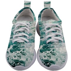 Blue Crashing Ocean Wave Kids Athletic Shoes by Jack14