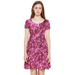 Pink Glitter Inside Out Cap Sleeve Dress by Amaryn4rt