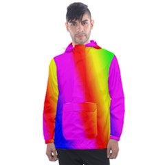 Multi-color-rainbow-background Men s Front Pocket Pullover Windbreaker
