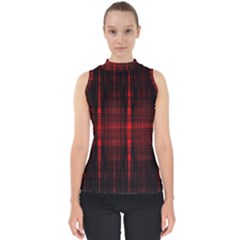 Black And Red Backgrounds Mock Neck Shell Top by Amaryn4rt