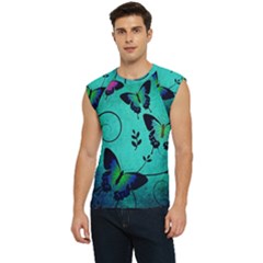 Texture Butterflies Background Men s Raglan Cap Sleeve T-shirt by Amaryn4rt