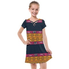 Pattern Ornaments Africa Safari Summer Graphic Kids  Cross Web Dress by Amaryn4rt