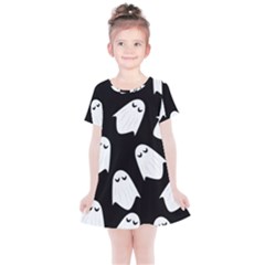 Ghost Halloween Pattern Kids  Simple Cotton Dress by Amaryn4rt