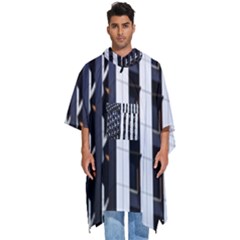 Architecture-building-pattern Men s Hooded Rain Ponchos by Amaryn4rt