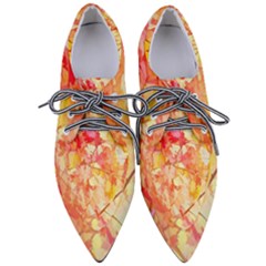 Monotype Art Pattern Leaves Colored Autumn Pointed Oxford Shoes by Amaryn4rt
