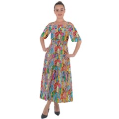 Retro Ethnic Background Pattern Vector Shoulder Straps Boho Maxi Dress  by Amaryn4rt