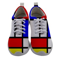 Mondrian-red-blue-yellow Women Athletic Shoes by Amaryn4rt