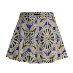Ceramic-portugal-tiles-wall- Mini Flare Skirt by Amaryn4rt
