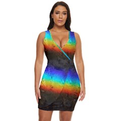 Rainbow-color-prism-colors Draped Bodycon Dress by Amaryn4rt