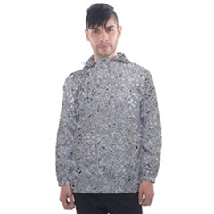 Abstract Flowing And Moving Liquid Metal Men s Front Pocket Pullover Windbreaker