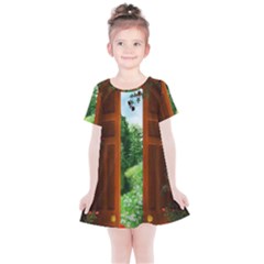 Beautiful World Entry Door Fantasy Kids  Simple Cotton Dress by Amaryn4rt
